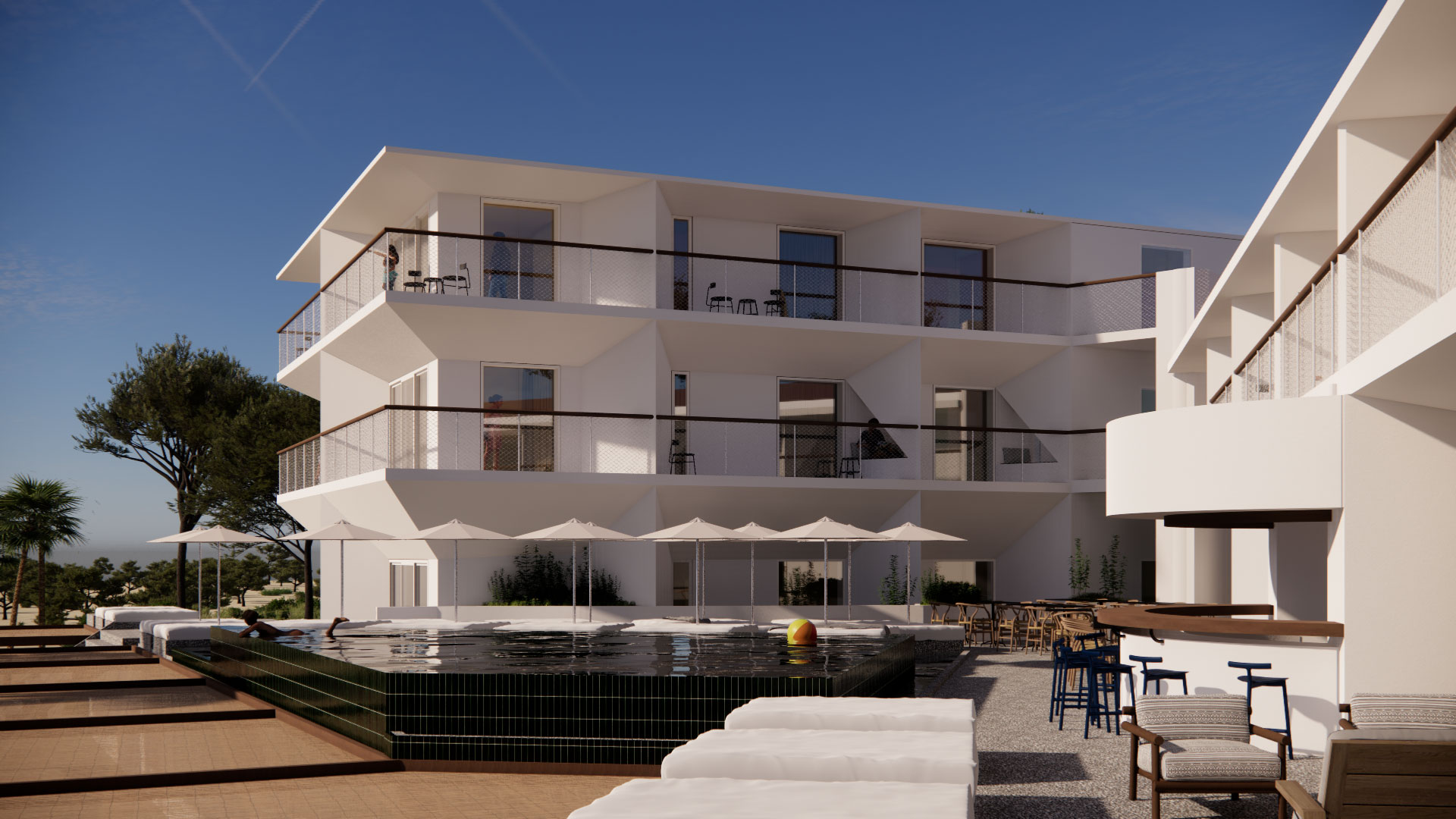 Background image, featuring hotel